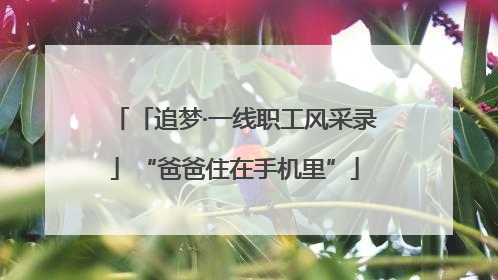 「追梦·一线职工风采录」“爸爸住在手机里”
