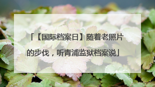 【国际档案日】随着老照片的步伐，听青浦监狱档案说