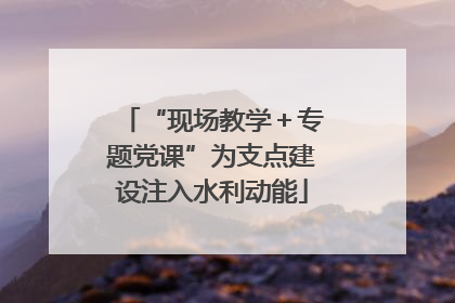 “现场教学＋专题党课”为支点建设注入水利动能