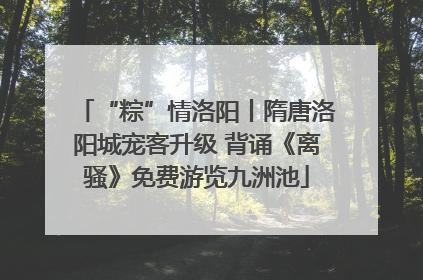 “粽”情洛阳丨隋唐洛阳城宠客升级 背诵《离骚》免费游览九洲池