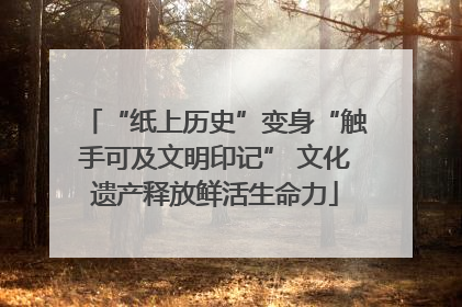 “纸上历史”变身“触手可及文明印记” 文化遗产释放鲜活生命力