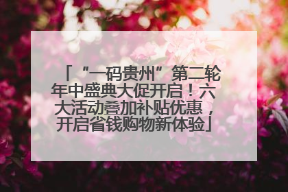 “一码贵州”第二轮年中盛典大促开启！六大活动叠加补贴优惠，开启省钱购物新体验
