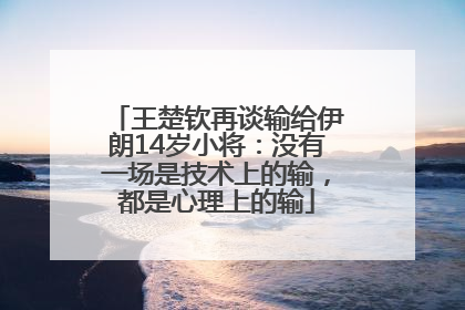 王楚钦再谈输给伊朗14岁小将：没有一场是技术上的输，都是心理上的输