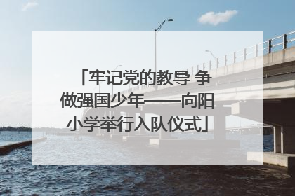 牢记党的教导 争做强国少年——向阳小学举行入队仪式