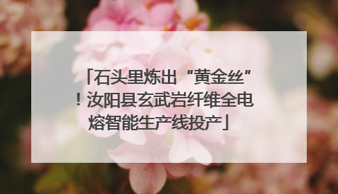 石头里炼出“黄金丝”！汝阳县玄武岩纤维全电熔智能生产线投产