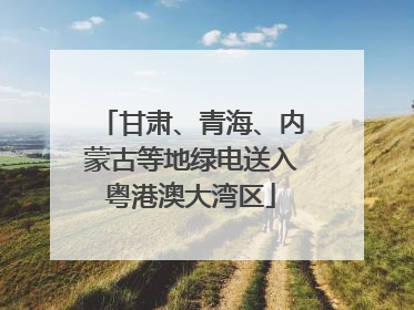 甘肃、青海、内蒙古等地绿电送入粤港澳大湾区