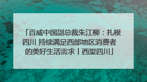百威中国副总裁朱江柳：扎根四川 持续满足西部地区消费者的美好生活需求丨西望四川