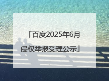 百度2025年6月侵权举报受理公示