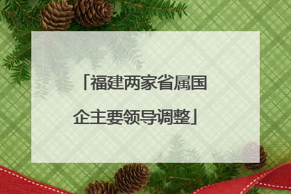 福建两家省属国企主要领导调整