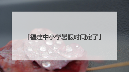 福建中小学暑假时间定了