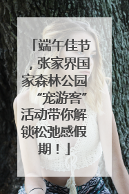 端午佳节，张家界国家森林公园“宠游客”活动带你解锁松弛感假期！