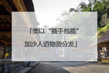 美以“插手包揽”加沙人道物资分发