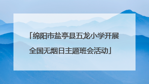 绵阳市盐亭县五龙小学开展全国无烟日主题班会活动