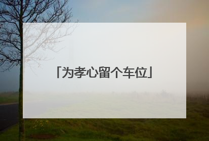 为孝心留个车位