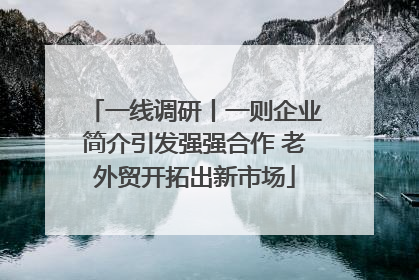 一线调研丨一则企业简介引发强强合作 老外贸开拓出新市场