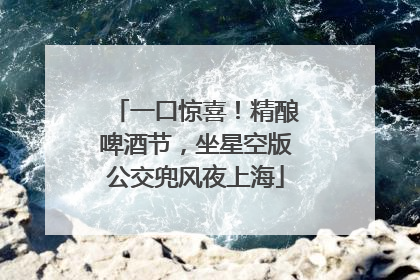 一口惊喜！精酿啤酒节，坐星空版公交兜风夜上海