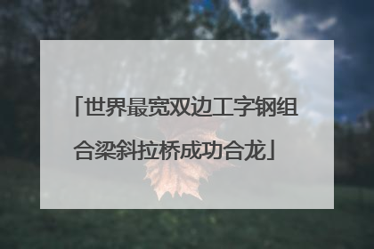 世界最宽双边工字钢组合梁斜拉桥成功合龙