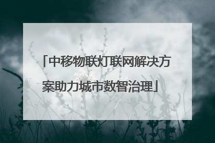 中移物联灯联网解决方案助力城市数智治理
