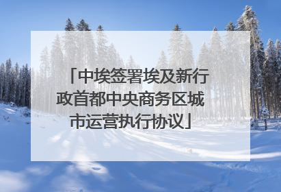 中埃签署埃及新行政首都中央商务区城市运营执行协议