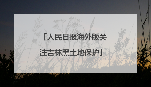 人民日报海外版关注吉林黑土地保护