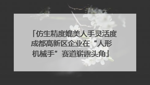 仿生精度媲美人手灵活度 成都高新区企业在“人形机械手”赛道崭露头角