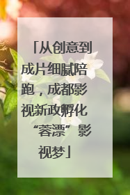 从创意到成片细腻陪跑，成都影视新政孵化“蓉漂”影视梦