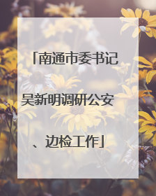 南通市委书记吴新明调研公安、边检工作