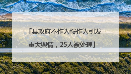 县政府不作为慢作为引发重大舆情，25人被处理