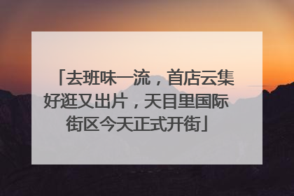 去班味一流，首店云集好逛又出片，天目里国际街区今天正式开街