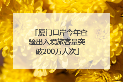 厦门口岸今年查验出入境旅客量突破200万人次