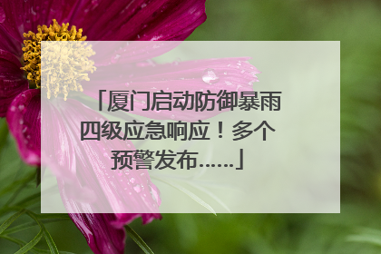 厦门启动防御暴雨四级应急响应！多个预警发布……