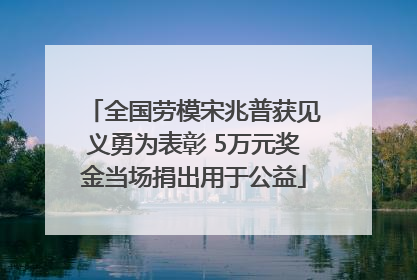 全国劳模宋兆普获见义勇为表彰 5万元奖金当场捐出用于公益
