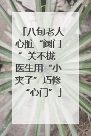 八旬老人心脏“阀门”关不拢 医生用“小夹子”巧修“心门”