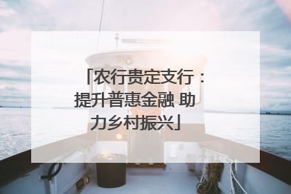 农行贵定支行：提升普惠金融 助力乡村振兴
