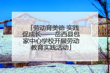 劳动育美德 实践促成长——岳西县包家中心学校开展劳动教育实践活动