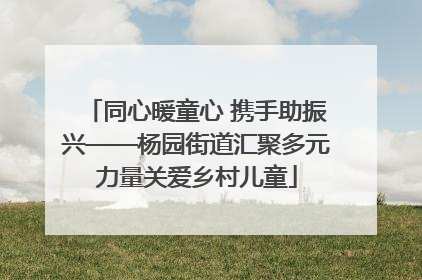 同心暖童心 携手助振兴——杨园街道汇聚多元力量关爱乡村儿童
