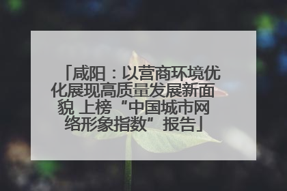 咸阳：以营商环境优化展现高质量发展新面貌 上榜“中国城市网络形象指数”报告