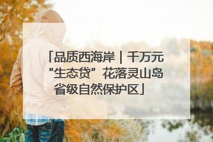 品质西海岸｜千万元“生态贷”花落灵山岛省级自然保护区