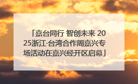 嘉台同行 智创未来 2025浙江·台湾合作周嘉兴专场活动在嘉兴经开区启幕
