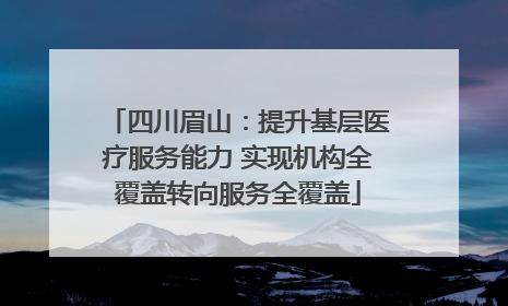 四川眉山：提升基层医疗服务能力 实现机构全覆盖转向服务全覆盖
