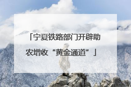 宁夏铁路部门开辟助农增收“黄金通道”
