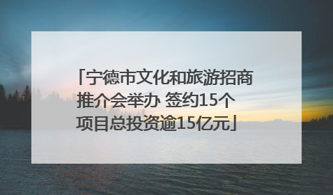 宁德市文化和旅游招商推介会举办 签约15个项目总投资逾15亿元