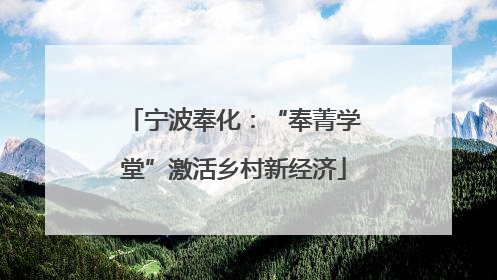宁波奉化：“奉菁学堂”激活乡村新经济