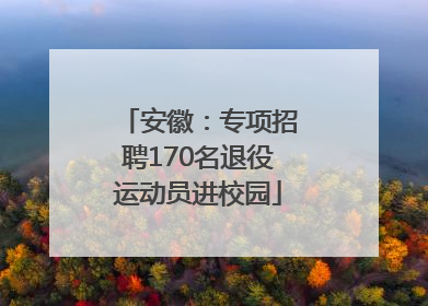 安徽：专项招聘170名退役运动员进校园