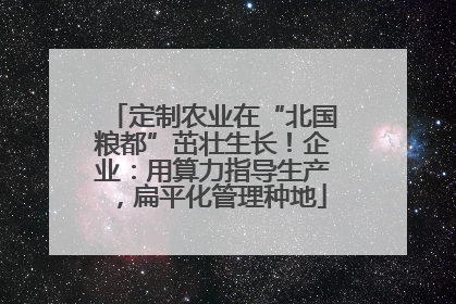定制农业在“北国粮都”茁壮生长！企业：用算力指导生产，扁平化管理种地
