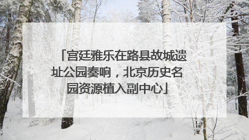 宫廷雅乐在路县故城遗址公园奏响，北京历史名园资源植入副中心