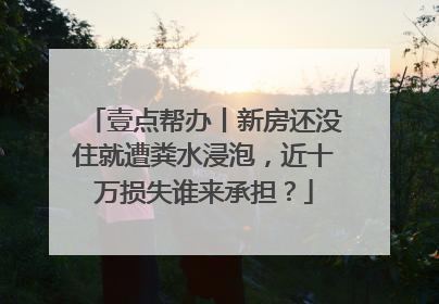 壹点帮办丨新房还没住就遭粪水浸泡，近十万损失谁来承担？