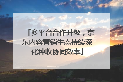 多平台合作升级，京东内容营销生态持续深化种收协同效率