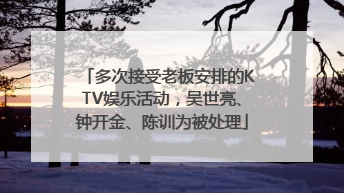 多次接受老板安排的KTV娱乐活动，吴世亮、钟开金、陈训为被处理
