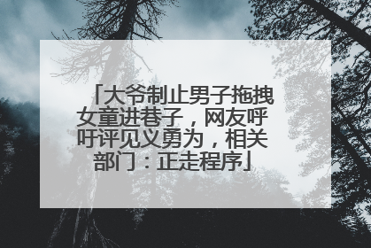 大爷制止男子拖拽女童进巷子，网友呼吁评见义勇为，相关部门：正走程序